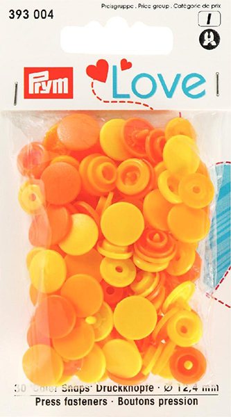  Prym Love Colour Snaps 12mm yellow/orange